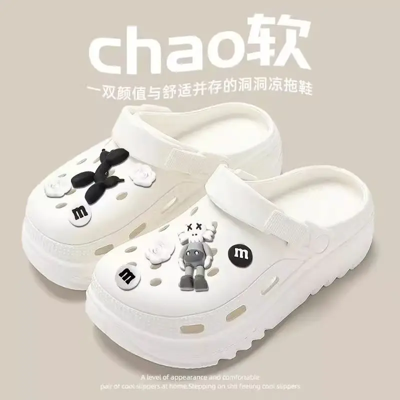 Croc Shoes Men's Thick-Soled Eva Clogs Women's Summer Non-Slip Non-Stinky Beach Dormitory Sandals with a Poop-Feeling Drag - Image 10