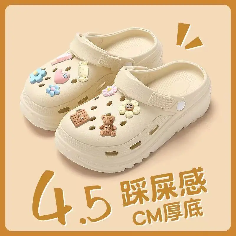 Croc Shoes Men's Thick-Soled Eva Clogs Women's Summer Non-Slip Non-Stinky Beach Dormitory Sandals with a Poop-Feeling Drag - Image 14