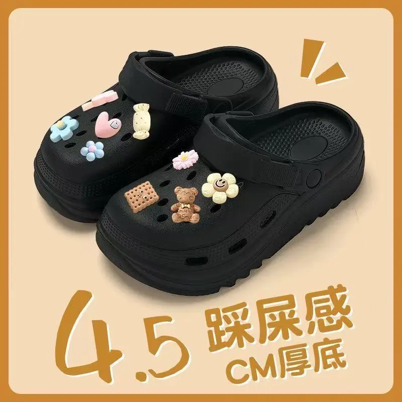 Croc Shoes Men's Thick-Soled Eva Clogs Women's Summer Non-Slip Non-Stinky Beach Dormitory Sandals with a Poop-Feeling Drag - Image 15