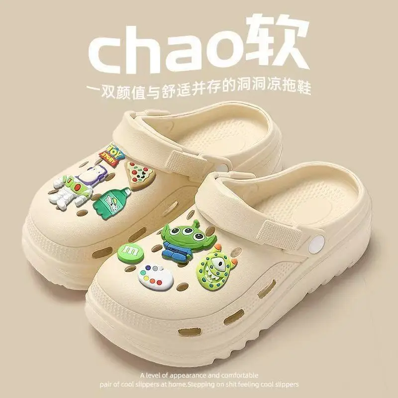 Croc Shoes Men's Thick-Soled Eva Clogs Women's Summer Non-Slip Non-Stinky Beach Dormitory Sandals with a Poop-Feeling Drag - Image 17