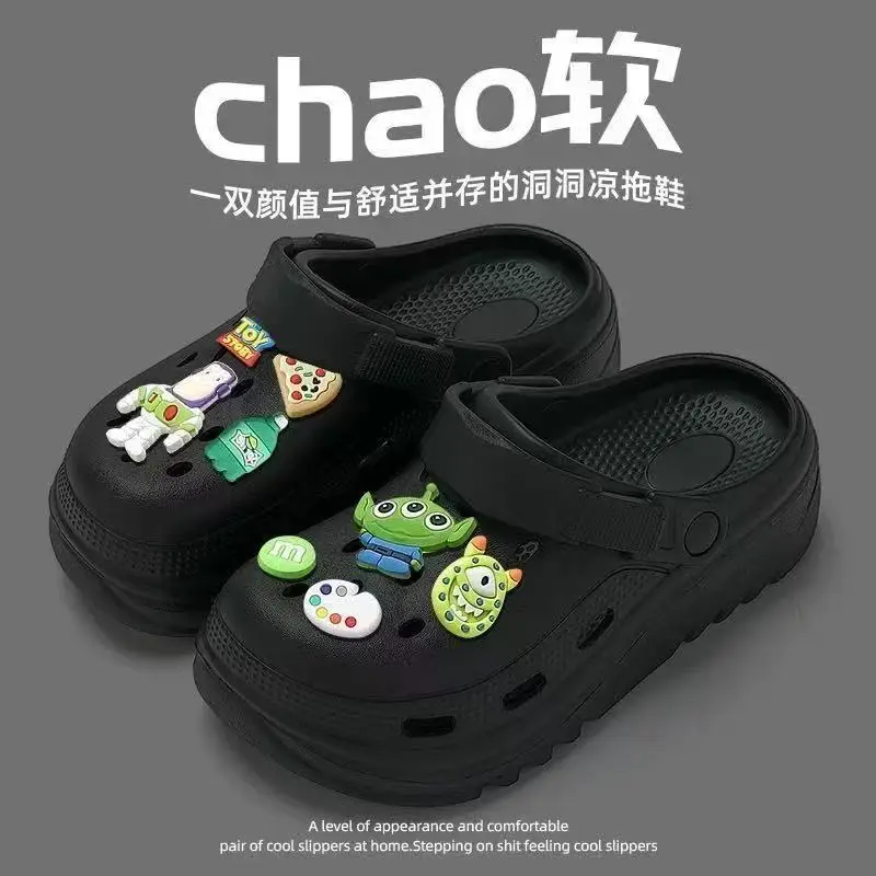 Croc Shoes Men's Thick-Soled Eva Clogs Women's Summer Non-Slip Non-Stinky Beach Dormitory Sandals with a Poop-Feeling Drag - Image 18