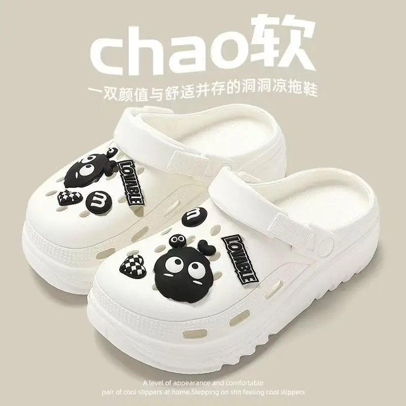 Croc Shoes Men's Thick-Soled Eva Clogs Women's Summer Non-Slip Non-Stinky Beach Dormitory Sandals with a Poop-Feeling Drag - Image 19