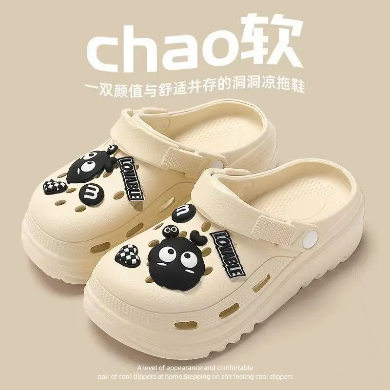Croc Shoes Men's Thick-Soled Eva Clogs Women's Summer Non-Slip Non-Stinky Beach Dormitory Sandals with a Poop-Feeling Drag - Image 20