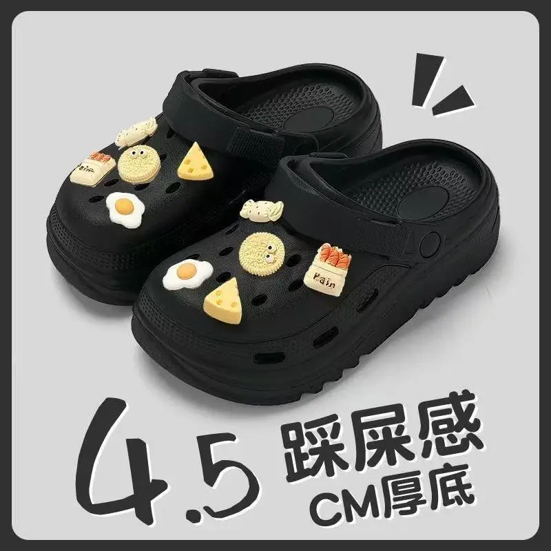 Croc Shoes Men's Thick-Soled Eva Clogs Women's Summer Non-Slip Non-Stinky Beach Dormitory Sandals with a Poop-Feeling Drag - Image 9