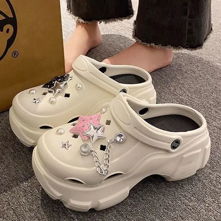 Thick-Soled Clogs for Women 2026 New Summer Non-Slip Platform Closed-Toe Beach Sandals for Outdoor Wear Summer Slippers - Image 4