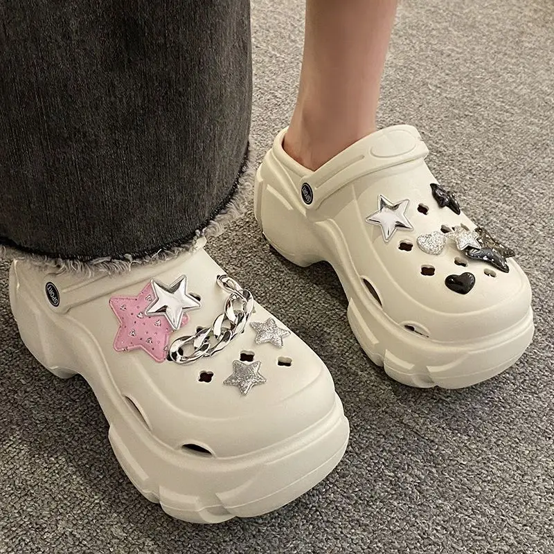 Thick-Soled Clogs for Women 2026 New Summer Non-Slip Platform Closed-Toe Beach Sandals for Outdoor Wear Summer Slippers - Image 5