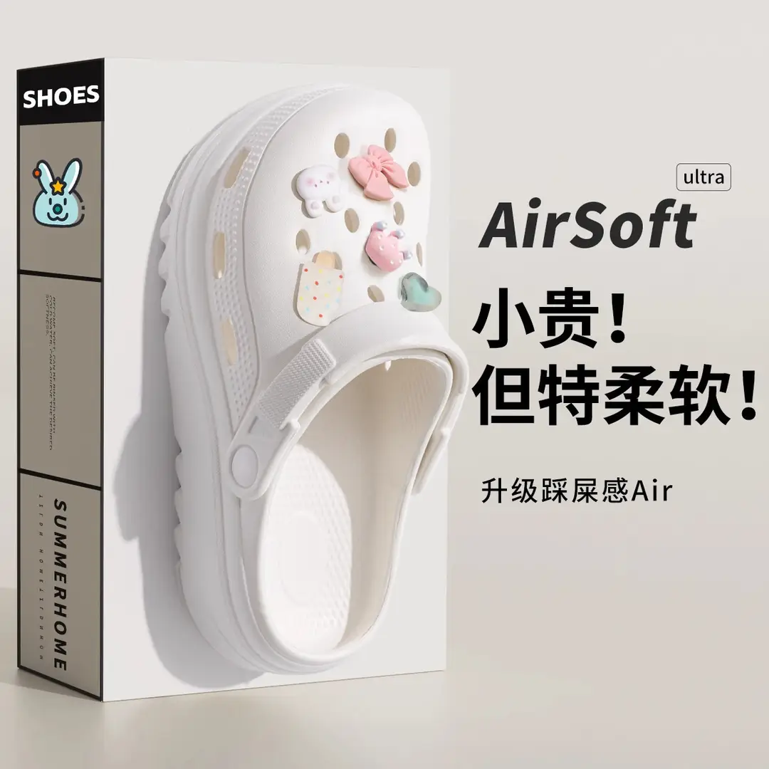 Cute Cartoon Clogs for Women, 2026 New Summer Style, Thick-Soled, Soft-Feel, Closed-Toe Sandals - Image 4
