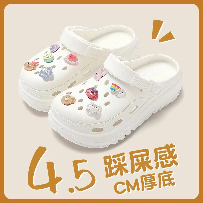 Cute Cartoon Clogs for Women, 2026 New Summer Style, Thick-Soled, Soft-Feel, Closed-Toe Sandals - Image 5
