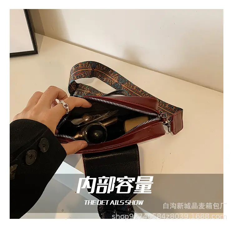Women's Brown Leather Crossbody Bag with Studded Strap — feature 7