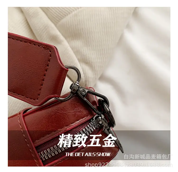 Women's Brown Leather Crossbody Bag with Studded Strap — feature 8