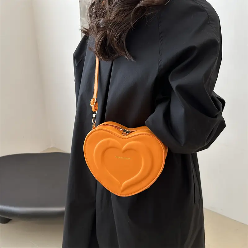 Pink Heart-Shaped Crossbody Bag for Women - Image 8