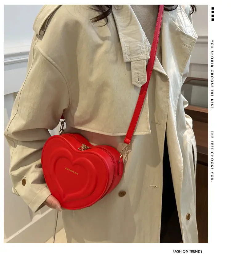 Pink Heart-Shaped Crossbody Bag for Women — feature 1
