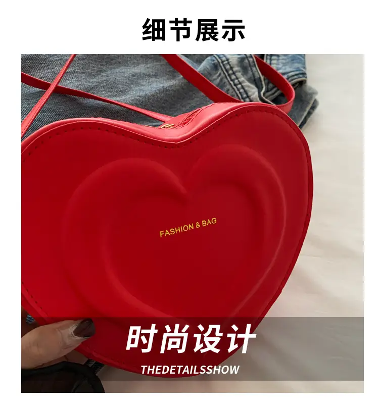Pink Heart-Shaped Crossbody Bag for Women — feature 3