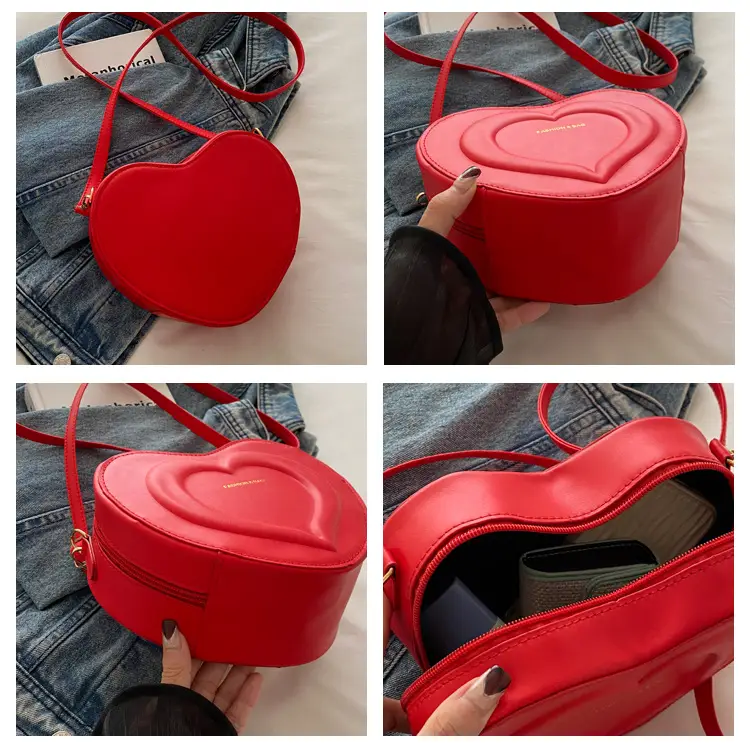 Pink Heart-Shaped Crossbody Bag for Women — feature 8