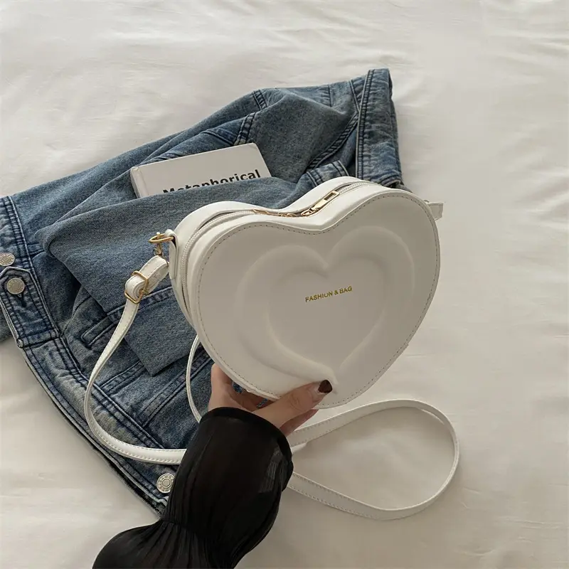 Pink Heart-Shaped Crossbody Bag for Women - Image 2
