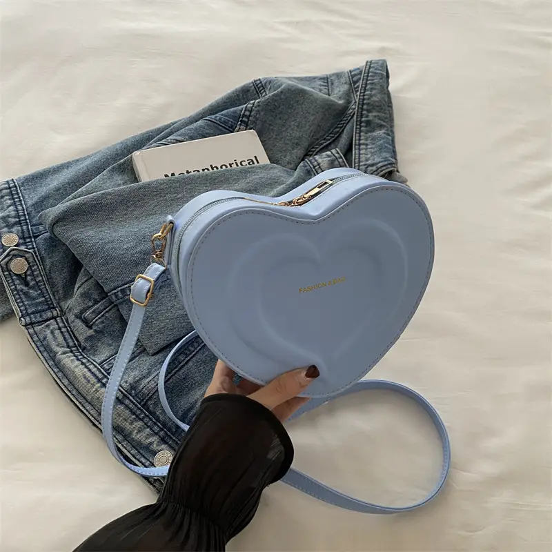 Pink Heart-Shaped Crossbody Bag for Women - Image 5