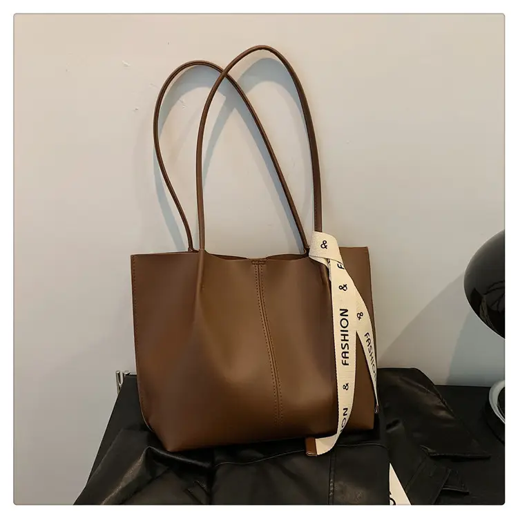 Vintage Brown Tote Bag with Ribbon for Women — feature 33