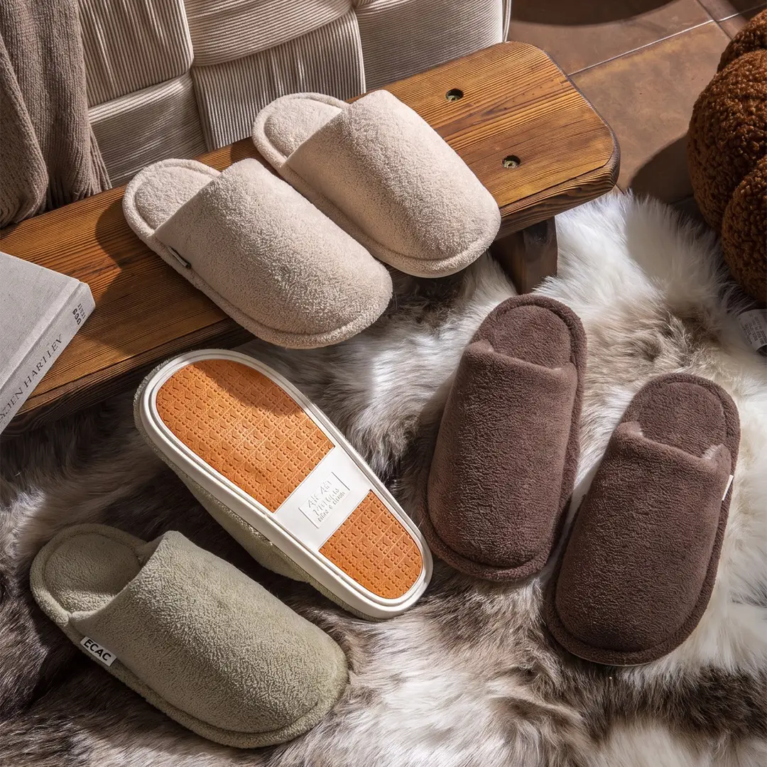 Cotton Slippers Women's Autumn and Winter Plush 2024 New Couple Home Indoor Warm Non-slip Slippers for Men