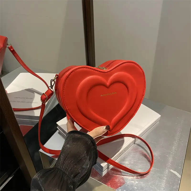 Peach Heart Shoulder Crossbody Bag 2024 - Image 7