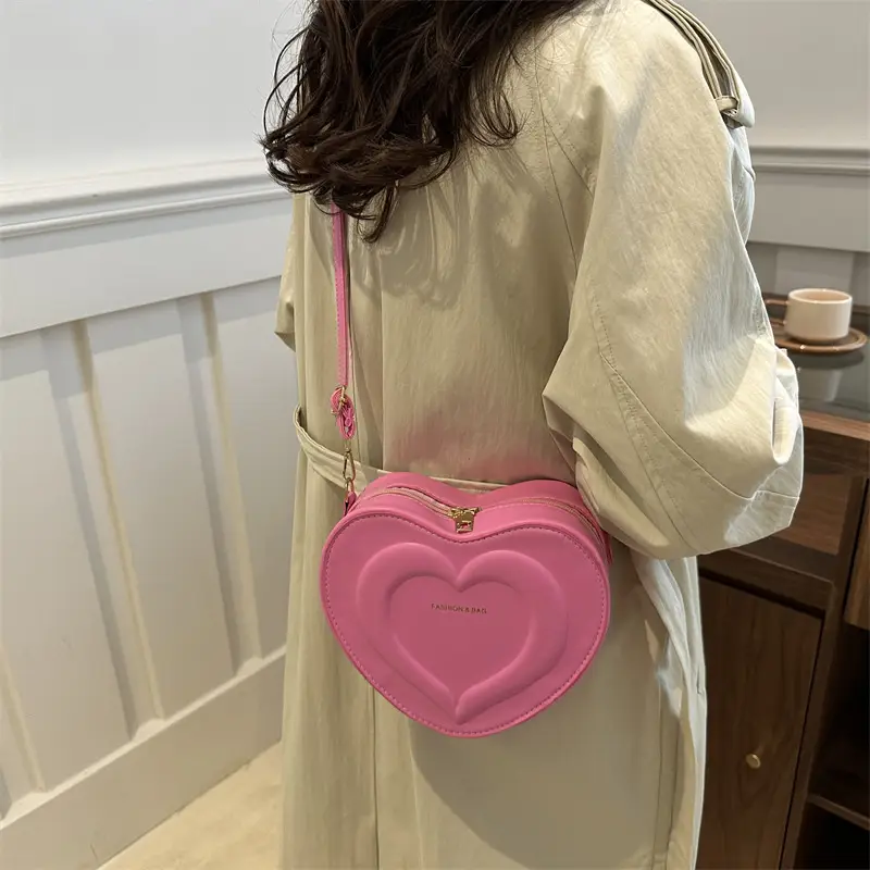Peach Heart Shoulder Crossbody Bag 2024 - Image 9