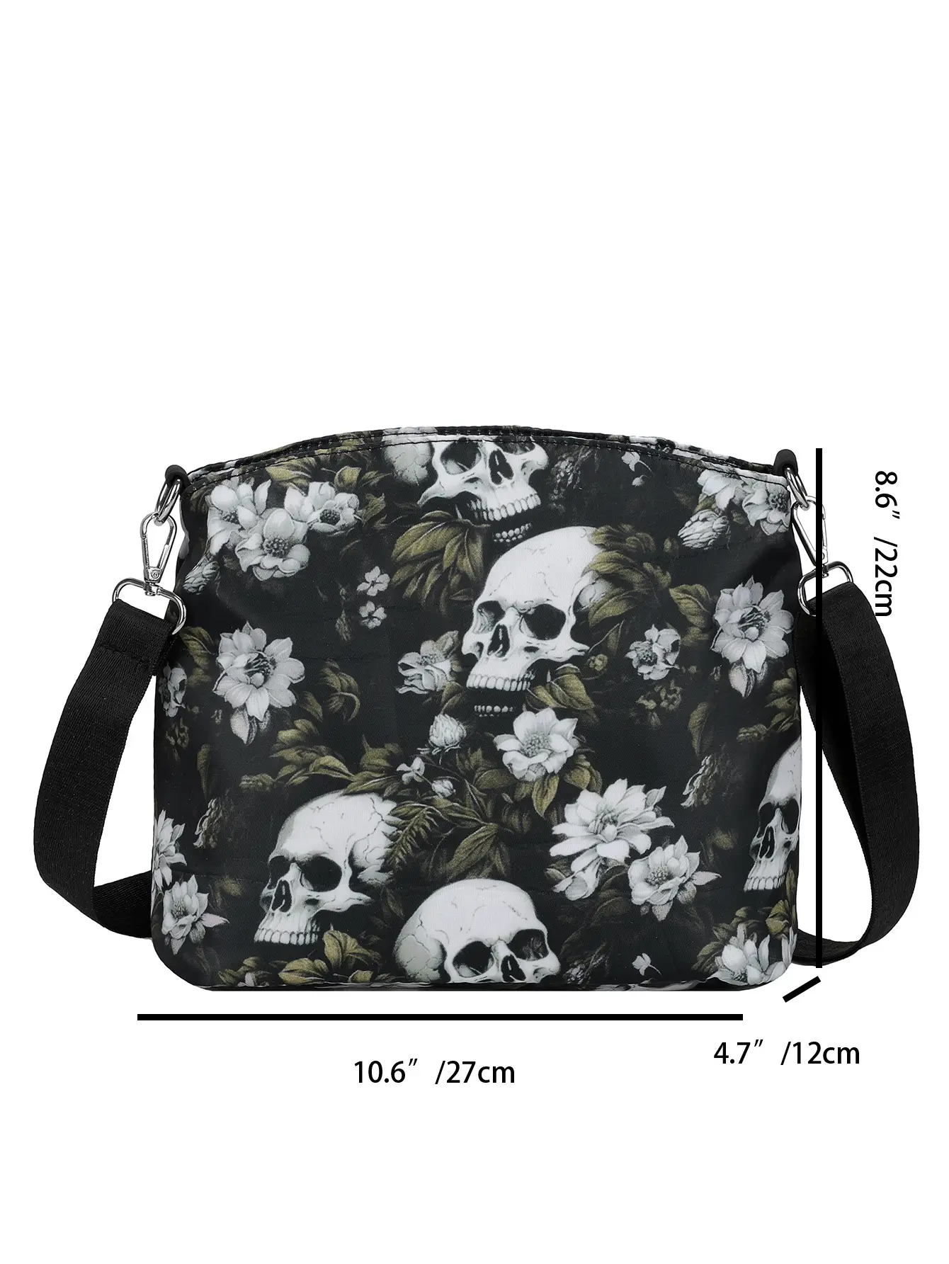 Skull Print Crossbody Bag for Women Large Capacity - Image 9