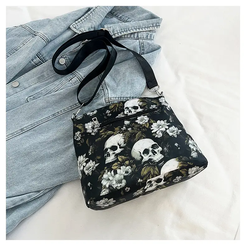 Skull Print Crossbody Bag for Women Large Capacity — feature 18