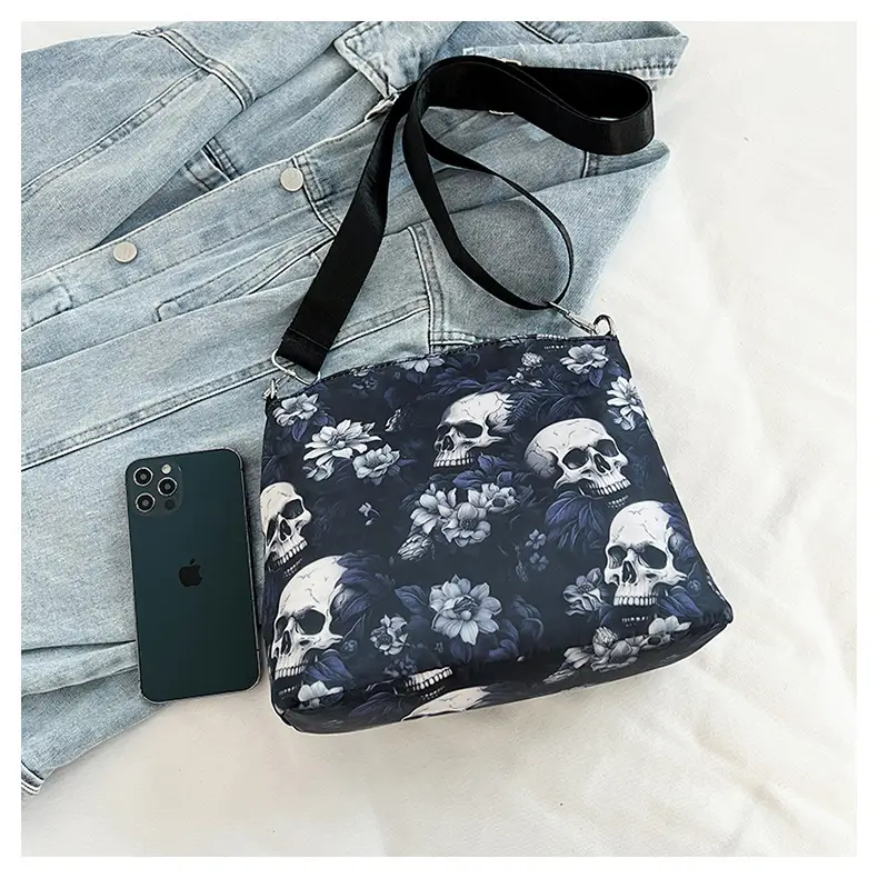 Skull Print Crossbody Bag for Women Large Capacity — feature 27