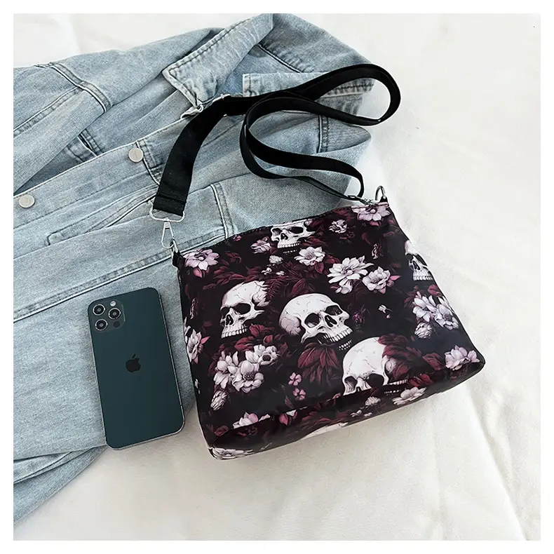 Skull Print Crossbody Bag for Women Large Capacity — feature 33