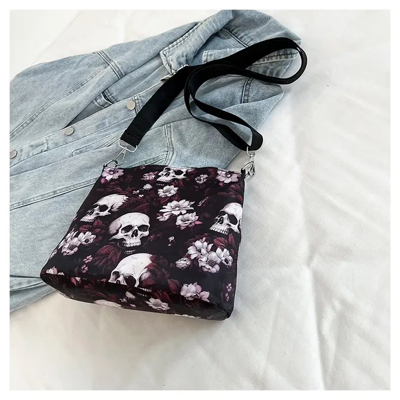 Skull Print Crossbody Bag for Women Large Capacity — feature 34