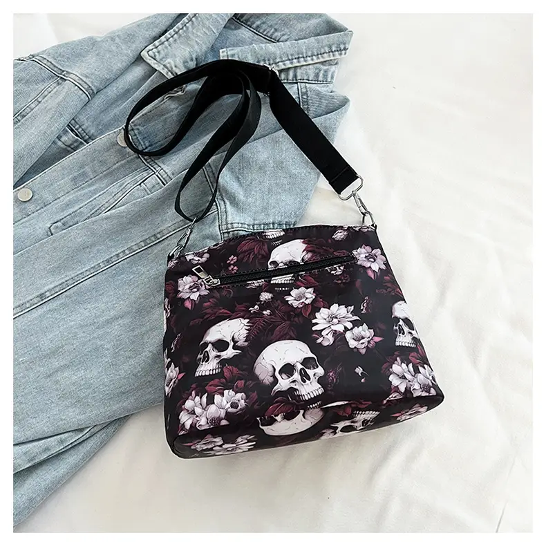 Skull Print Crossbody Bag for Women Large Capacity — feature 35