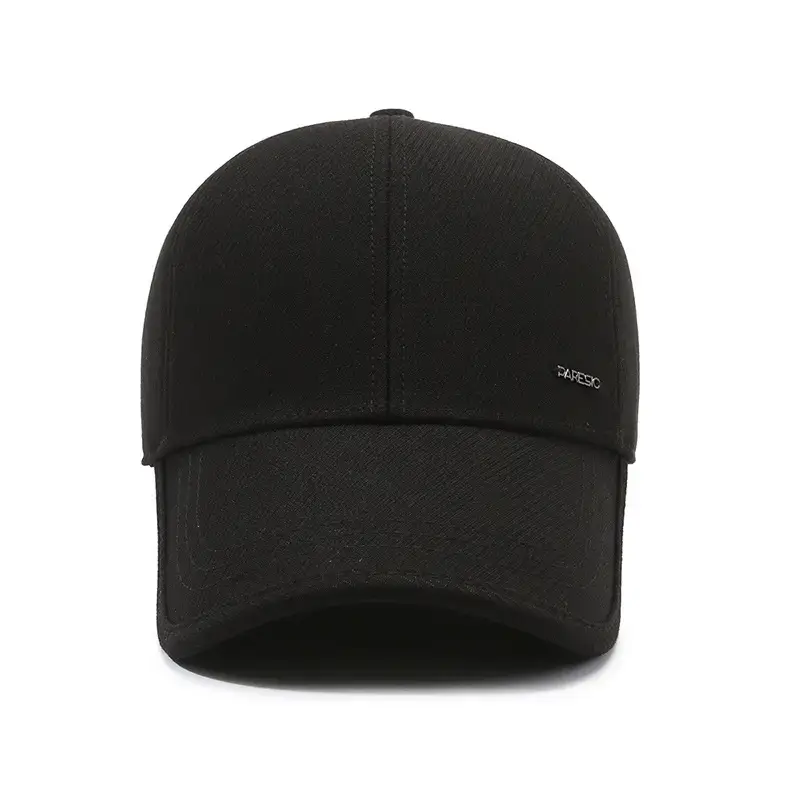 Men's Black Fleece Ear Protection Hat Winter Warm - Image 5