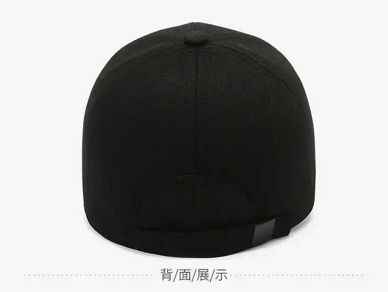 Men's Black Fleece Ear Protection Hat Winter Warm — feature 11