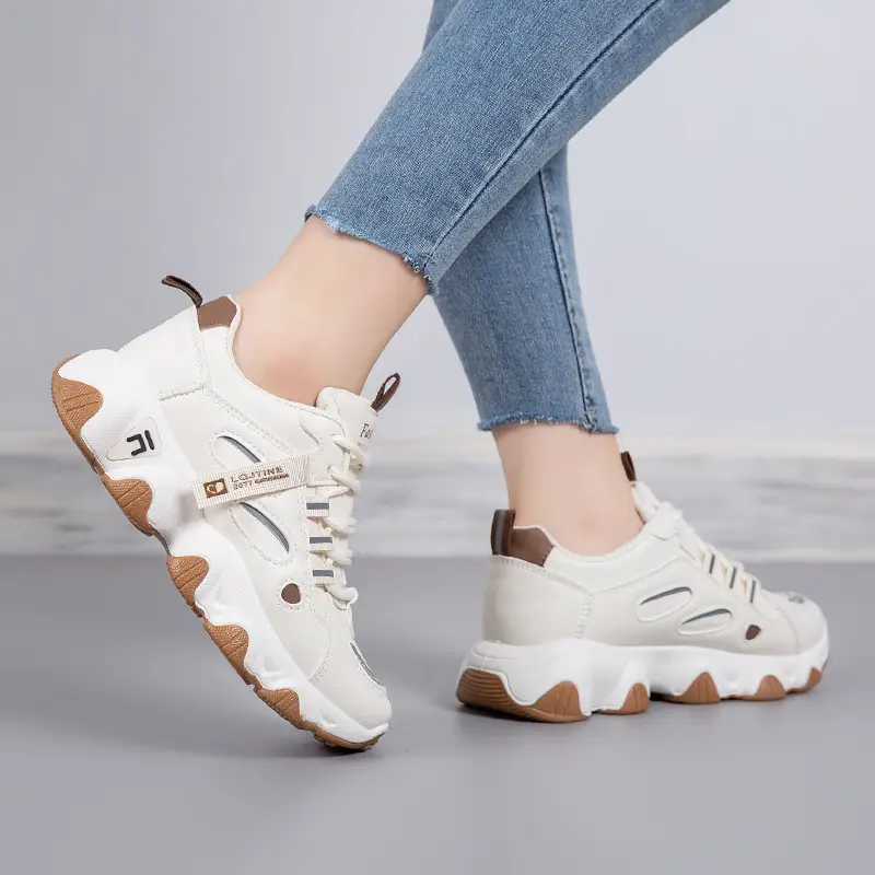 Women White Fila Lace Casual Sneakers 2025 - Image 5