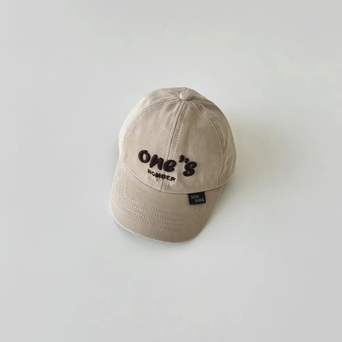 Beige Baseball Cap for Kids with Adjustable Strap - Image 2