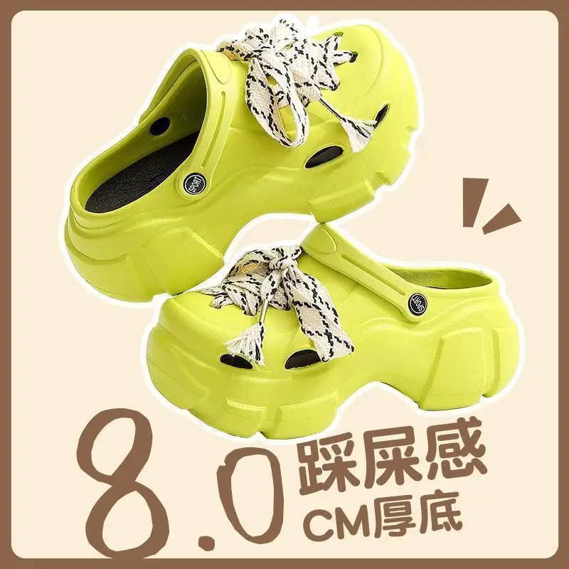 Women's White Lace Crocs with 8.0cm Bottom