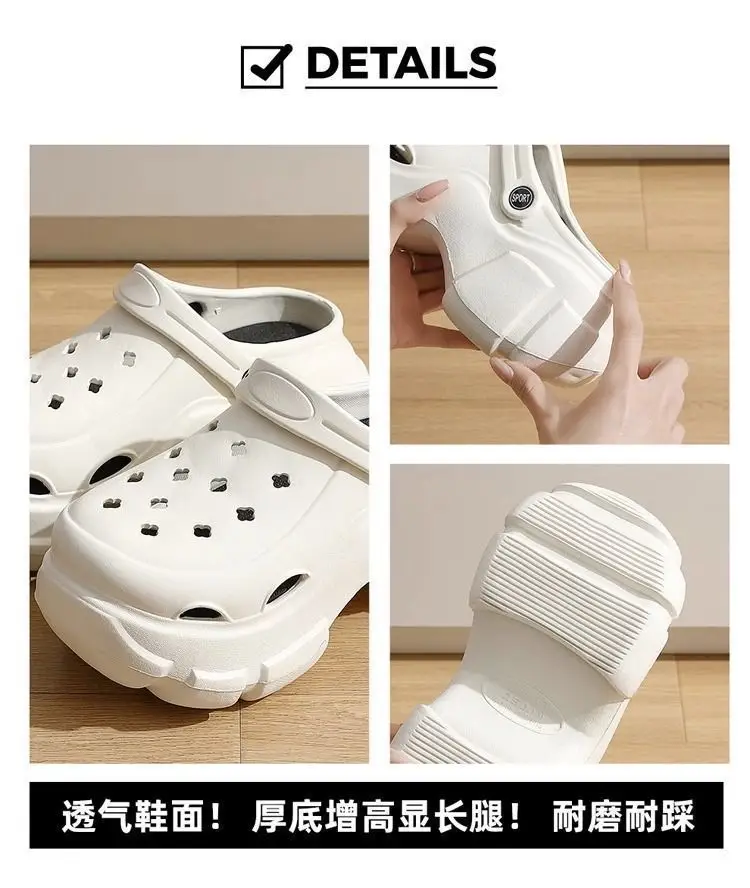 Women's White Lace Crocs with 8.0cm Bottom — feature 18