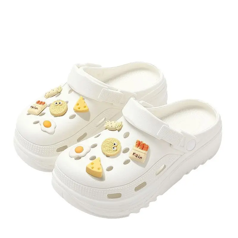 Women Croc Sandals White Thick Soled Non-Slip Summer - Image 8