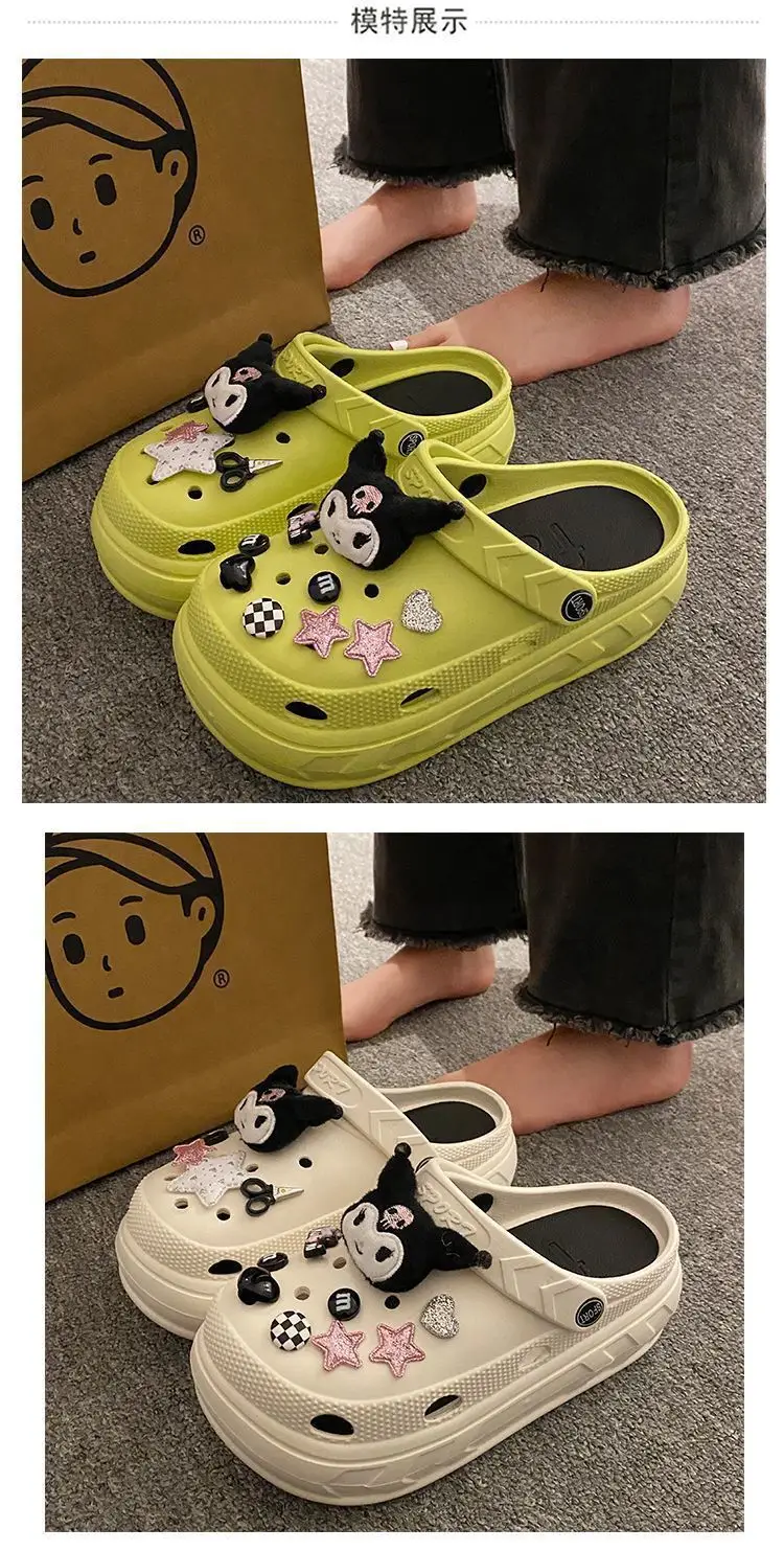 Eva Thick-Soled Clogs Women's Summer Outer Wear Non-Slip Non-Smell Ins Cute Kuromi Baotou Sandals for Women — feature 10