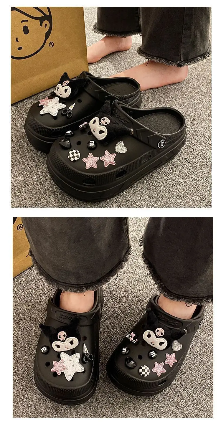 Eva Thick-Soled Clogs Women's Summer Outer Wear Non-Slip Non-Smell Ins Cute Kuromi Baotou Sandals for Women — feature 11