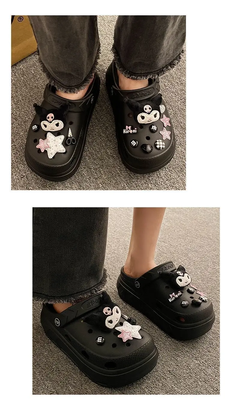 Eva Thick-Soled Clogs Women's Summer Outer Wear Non-Slip Non-Smell Ins Cute Kuromi Baotou Sandals for Women — feature 13