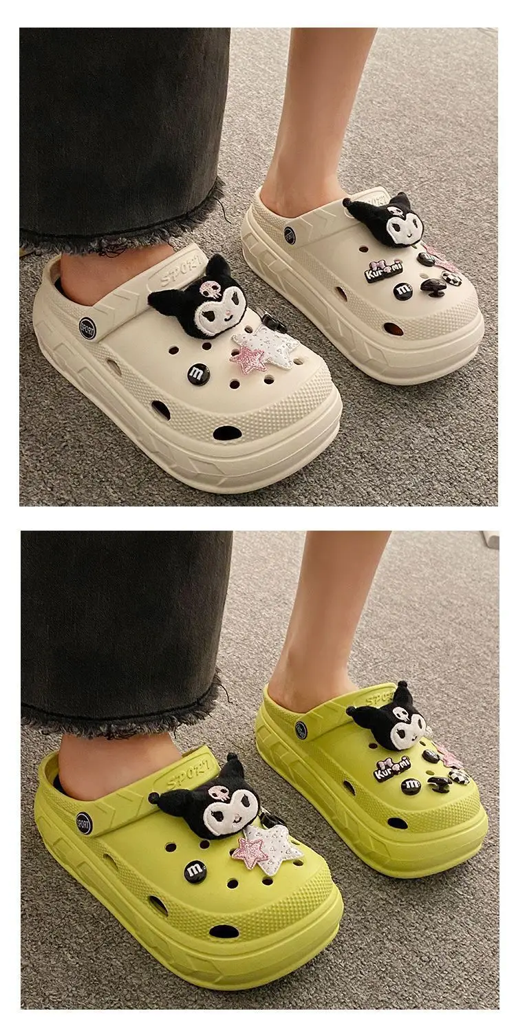 Eva Thick-Soled Clogs Women's Summer Outer Wear Non-Slip Non-Smell Ins Cute Kuromi Baotou Sandals for Women — feature 14