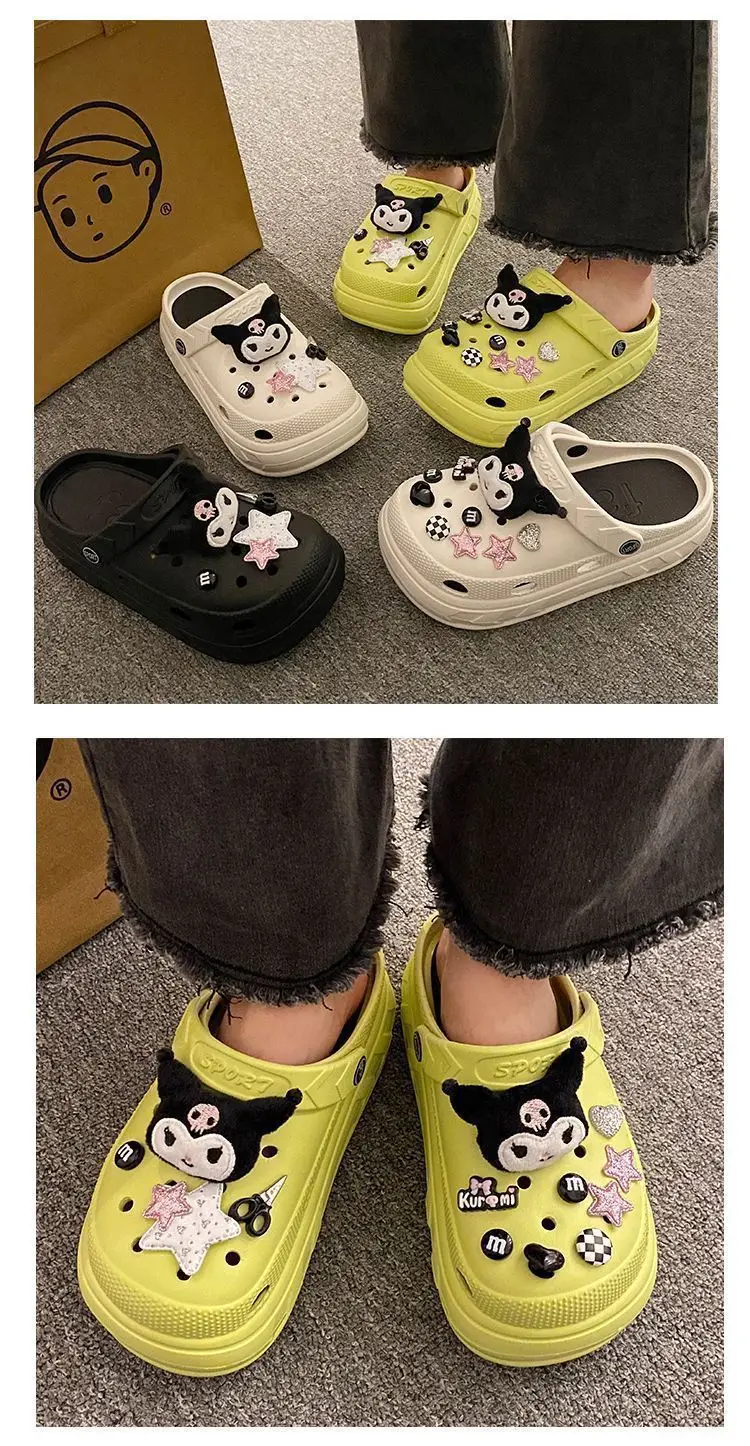 Eva Thick-Soled Clogs Women's Summer Outer Wear Non-Slip Non-Smell Ins Cute Kuromi Baotou Sandals for Women — feature 15
