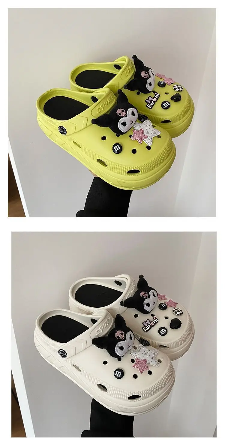 Eva Thick-Soled Clogs Women's Summer Outer Wear Non-Slip Non-Smell Ins Cute Kuromi Baotou Sandals for Women — feature 16