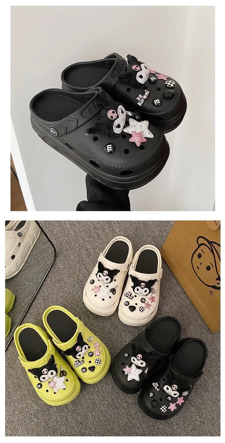Eva Thick-Soled Clogs Women's Summer Outer Wear Non-Slip Non-Smell Ins Cute Kuromi Baotou Sandals for Women — feature 17