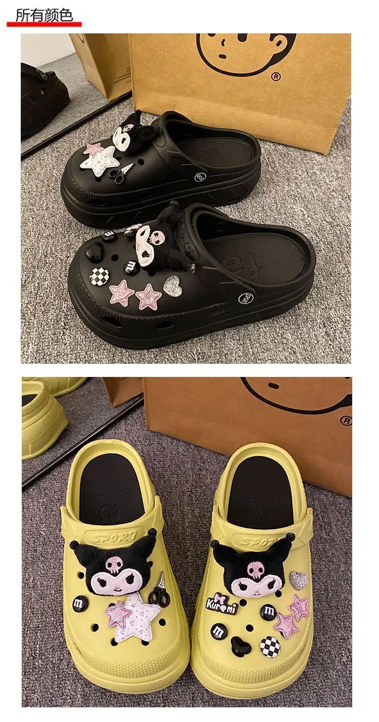 Eva Thick-Soled Clogs Women's Summer Outer Wear Non-Slip Non-Smell Ins Cute Kuromi Baotou Sandals for Women — feature 19