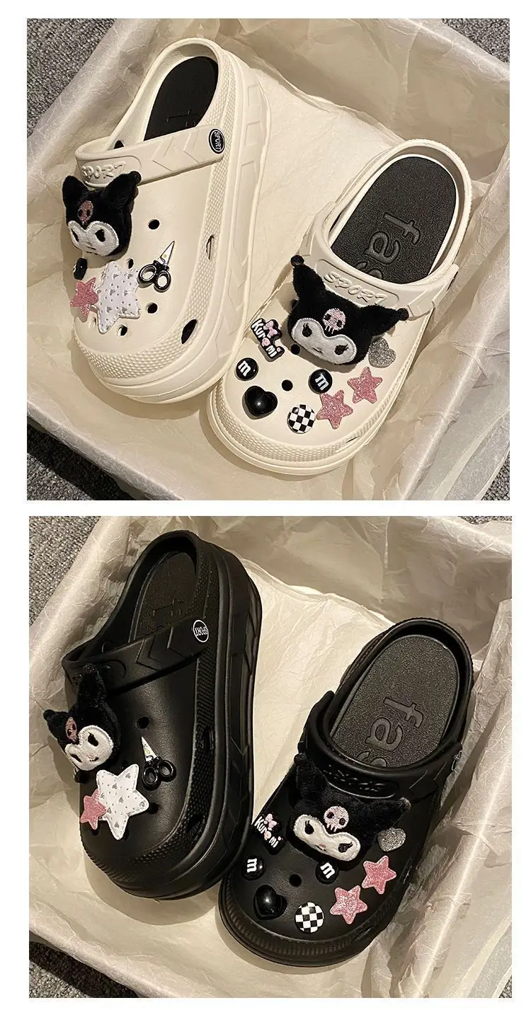 Eva Thick-Soled Clogs Women's Summer Outer Wear Non-Slip Non-Smell Ins Cute Kuromi Baotou Sandals for Women — feature 20