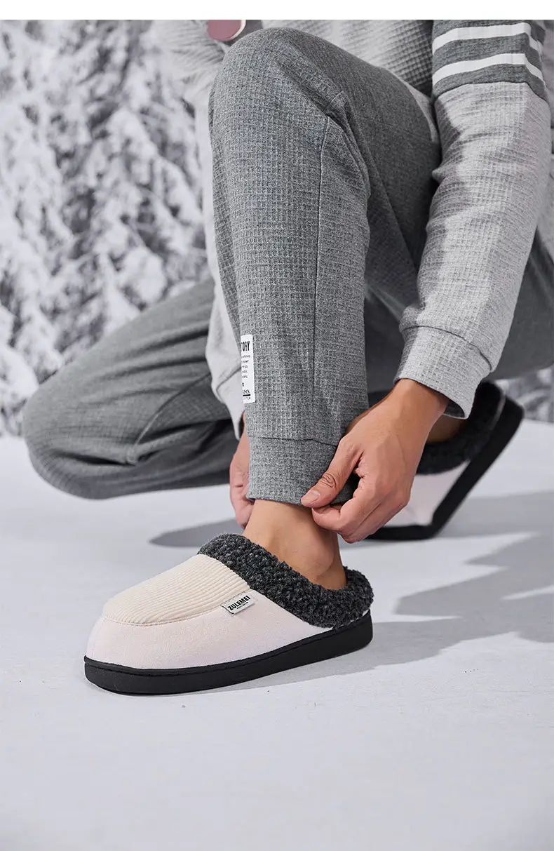 Cross-Border Hot-Selling Indoor Plush Slippers Korean Style Autumn and Winter Couple's Warm Home Non-Slip Cotton Slippers Fashion — feature 17