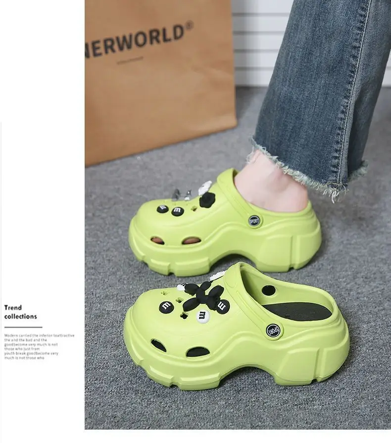 Women's Black Baotou EVA Sandals with Bear Earrings — feature 26