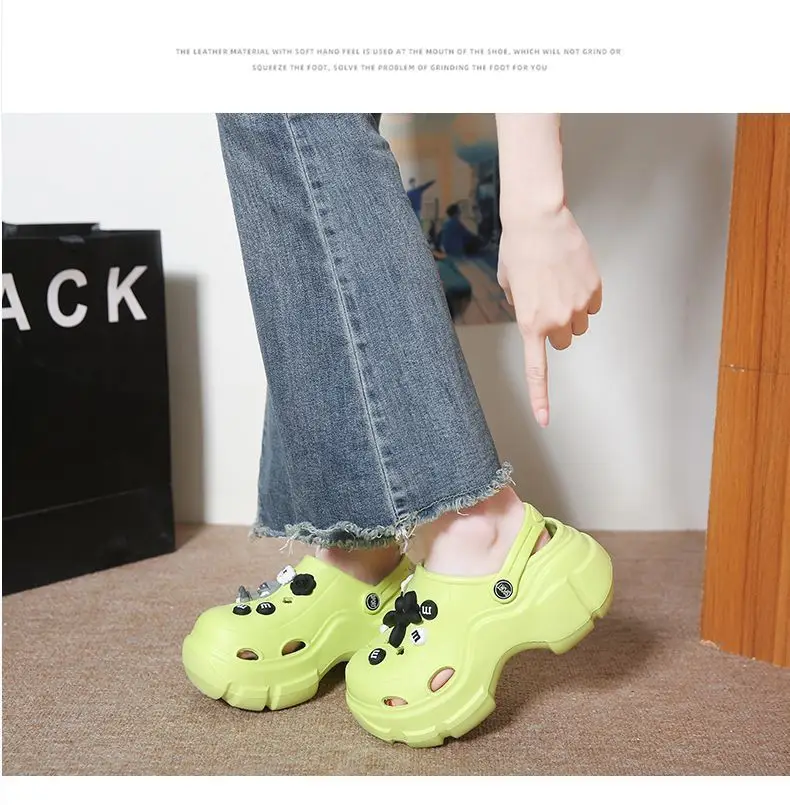 Women's Black Baotou EVA Sandals with Bear Earrings — feature 30