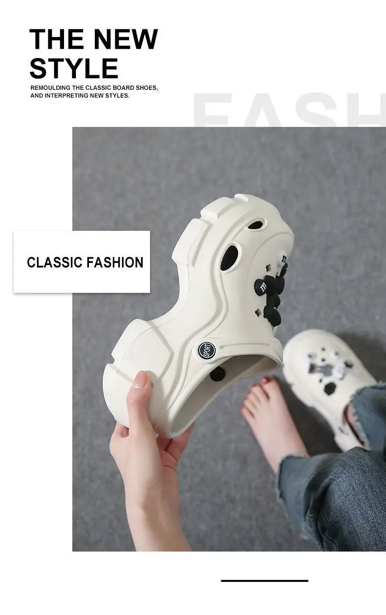 Women's Black Baotou EVA Sandals with Bear Earrings — feature 37